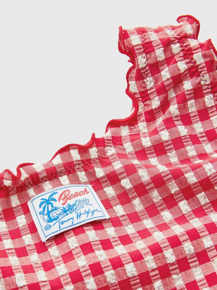 Tommy Hilfiger Gingham OnePiece Swimsuit Primary Red And White Gingham Girls Swimwear Online