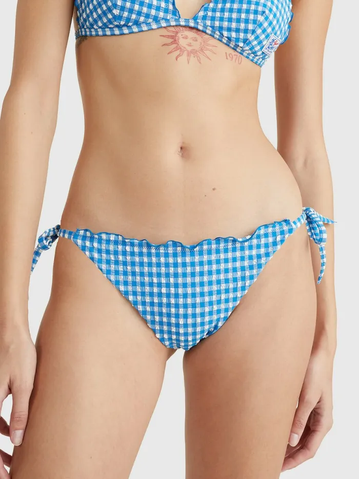 Tommy Hilfiger Gingham Side Tie Cheeky Bikini Bottoms Island Blue And White Gingham Womens Swimwear Fashion Tommy Hilfiger Gingham Side Tie Cheeky Bikini Bottoms Island Blue And White Gingham Womens Swimwear Fashion