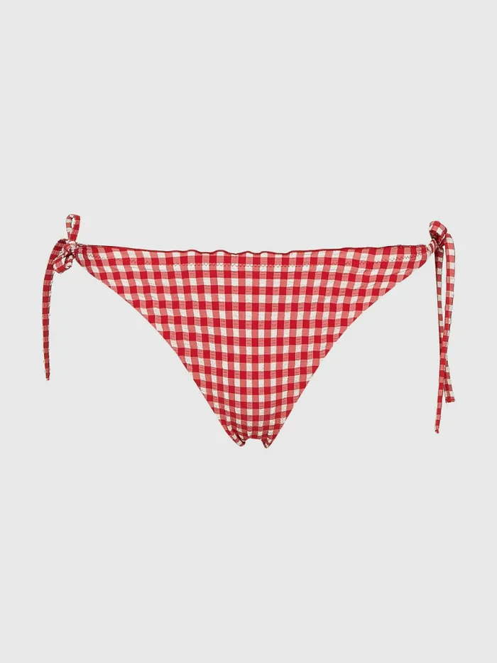 Tommy Hilfiger Gingham Side Tie Cheeky Bikini Bottoms Primary Red And White Gingham Womens Swimwear Sale Tommy Hilfiger Gingham Side Tie Cheeky Bikini Bottoms Primary Red And White Gingham Womens Swimwear Sale