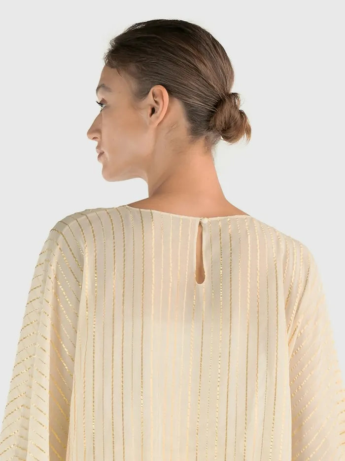 Tommy Hilfiger Gold Stripe Jumpsuit Ivory Womens Dresses and Jumpsuits Gift for Friend