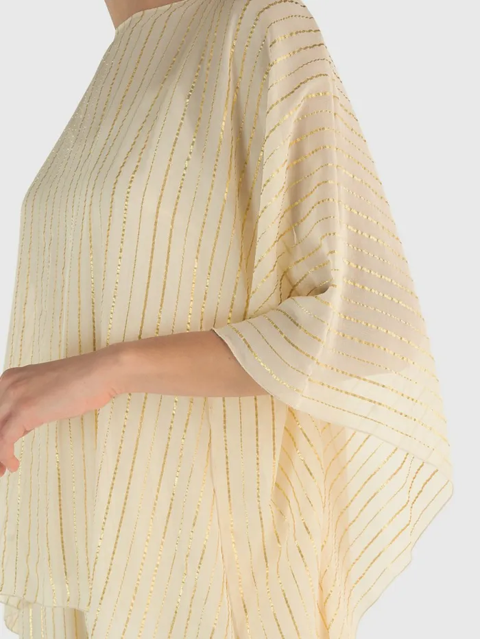 Tommy Hilfiger Gold Stripe Jumpsuit Ivory Womens Dresses and Jumpsuits Gift for Friend