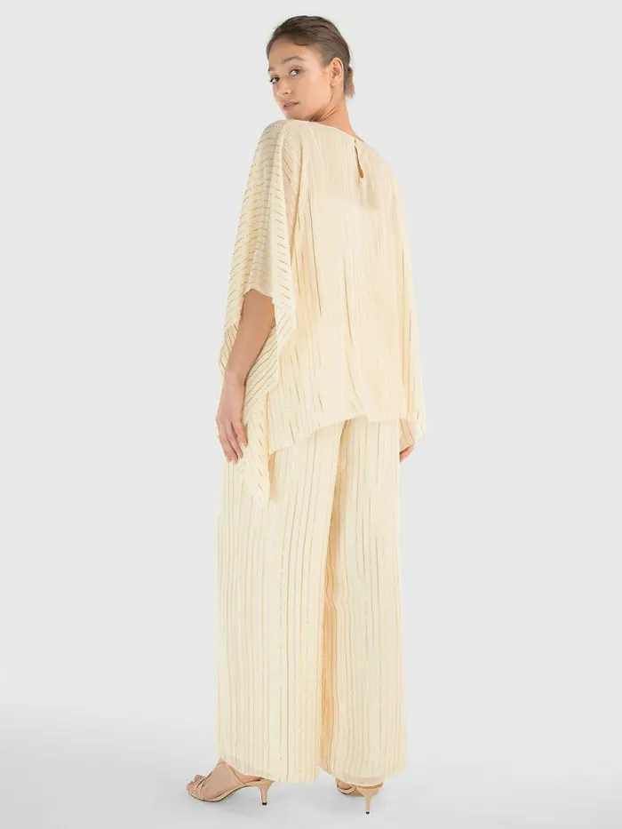 Tommy Hilfiger Gold Stripe Jumpsuit Ivory Womens Dresses and Jumpsuits Gift for Friend