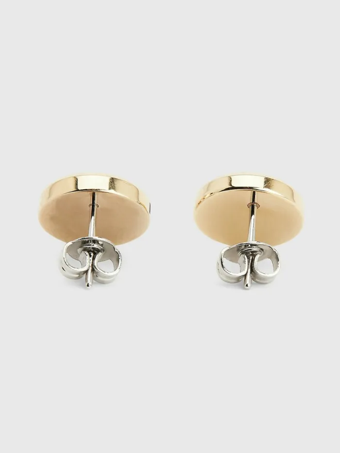 Tommy Hilfiger GoldTone Engraved Stud Earrings Gold Womens Jewellery