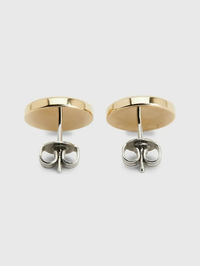 Tommy Hilfiger GoldTone Monogram Stud Earrings Gold Womens Jewellery