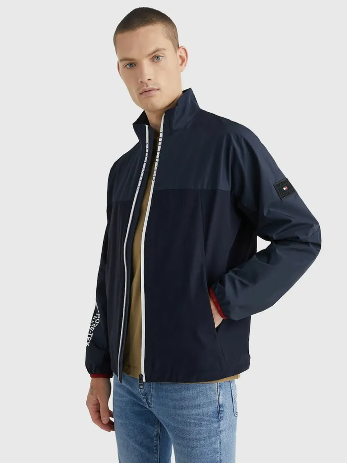 Tommy Hilfiger GoreTex Stand Collar Jacket Desert Sky Mens Coats and Jackets Gift for Friend Tommy Hilfiger GoreTex Stand Collar Jacket Desert Sky Mens Coats and Jackets Gift for Friend