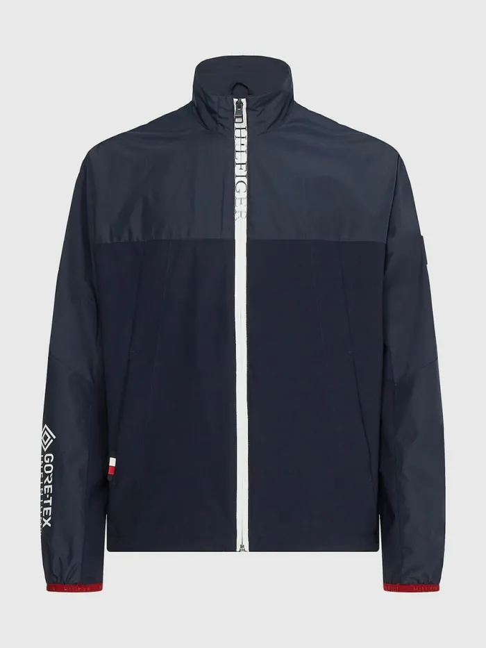 Tommy Hilfiger GoreTex Stand Collar Jacket Desert Sky Mens Coats and Jackets Gift for Friend
