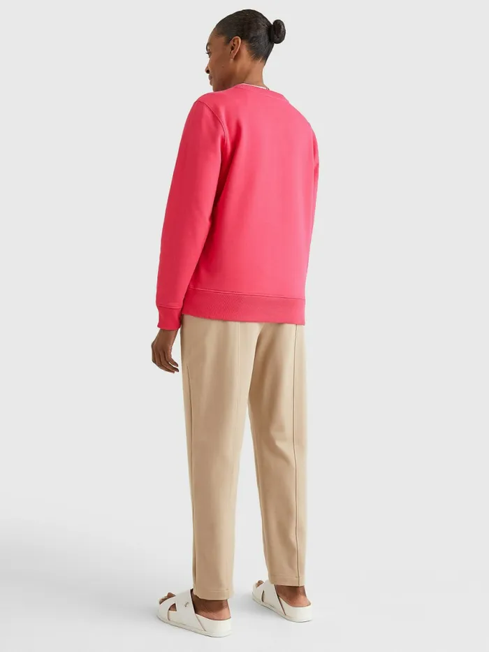 Tommy Hilfiger Graphic Crew Neck Sweatshirt Pink Splendor Womens Sweatshirts and Hoodies Online