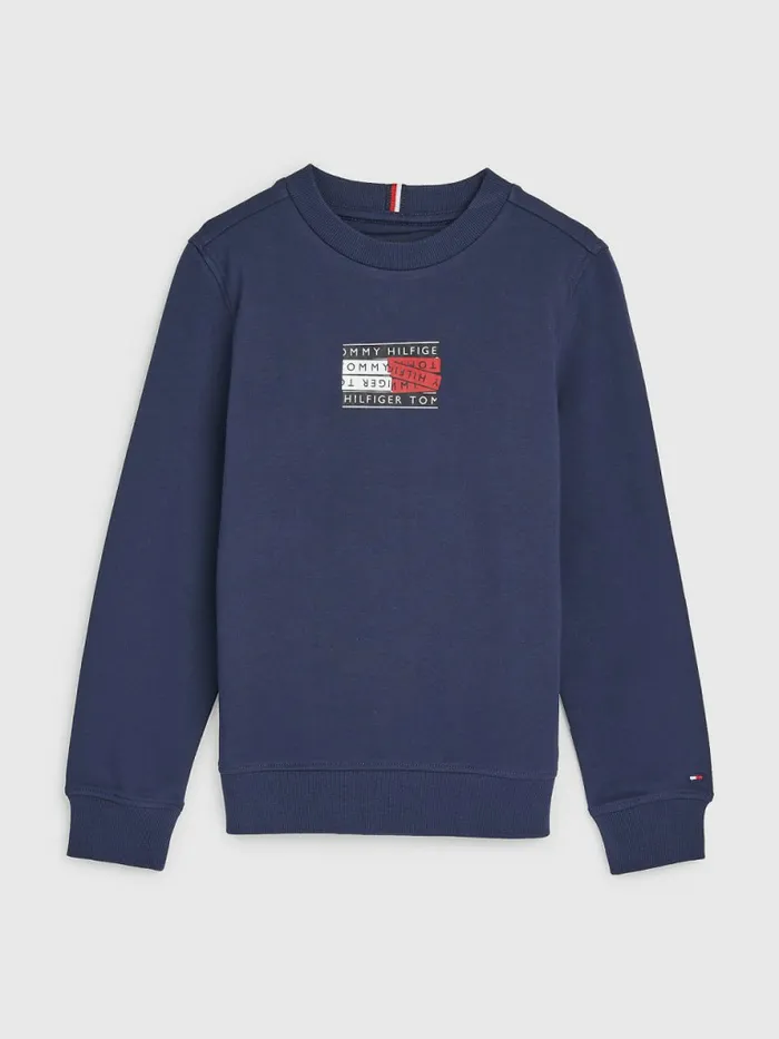 Tommy Hilfiger Graphic Tape Logo Sweatshirt Twilight Navy Boys Sweatshirts and Hoodies Fashion Tommy Hilfiger Graphic Tape Logo Sweatshirt Twilight Navy Boys Sweatshirts and Hoodies Fashion