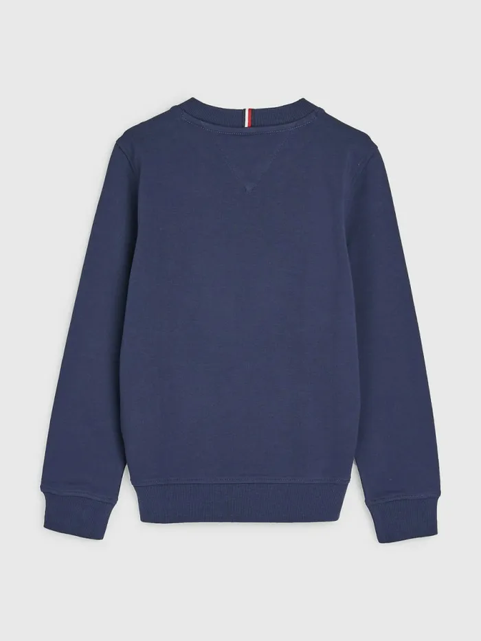 Tommy Hilfiger Graphic Tape Logo Sweatshirt Twilight Navy Boys Sweatshirts and Hoodies Fashion