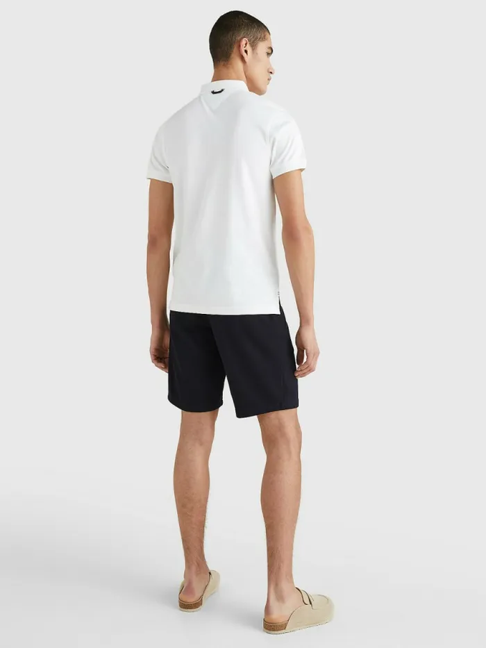 Tommy Hilfiger HalfZip Interlock Slim Fit Polo White Mens Polo Shirts Online