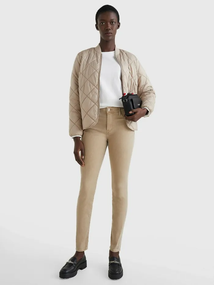 Tommy Hilfiger Harlem High Rise Super Skinny Jeans Beige Womens Jeans Casaul