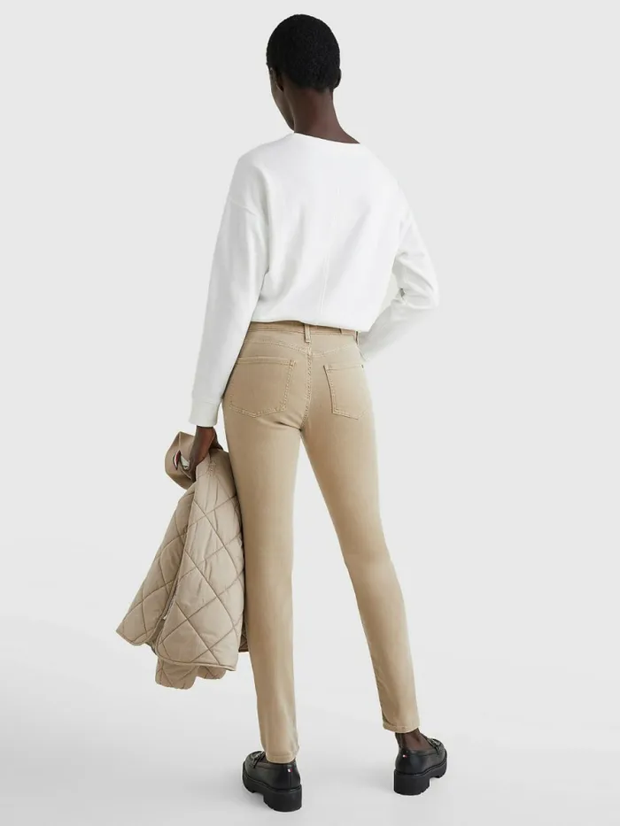 Tommy Hilfiger Harlem High Rise Super Skinny Jeans Beige Womens Jeans Casaul