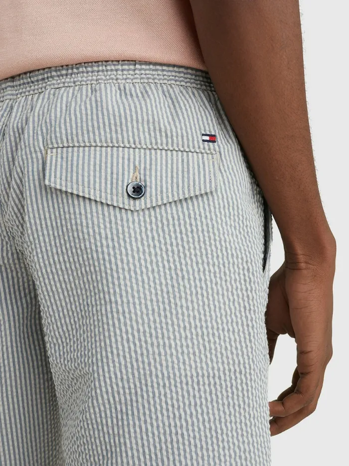 Tommy Hilfiger Harlem Ithaca Stripe Relaxed Fit Shorts Charcoal Blue Mens Shorts Gift 4 You