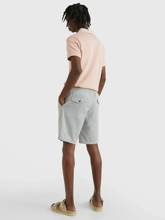 Tommy Hilfiger Harlem Ithaca Stripe Relaxed Fit Shorts Charcoal Blue Mens Shorts Gift 4 You