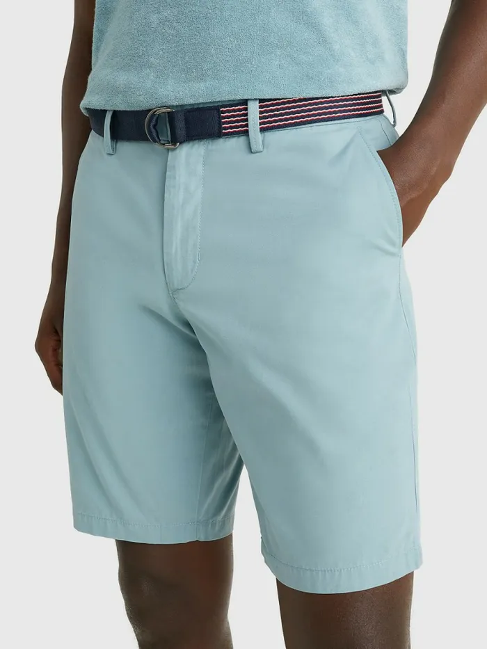 Tommy Hilfiger Harlem Relaxed Belted Shorts Lofty Blue Mens Shorts Online