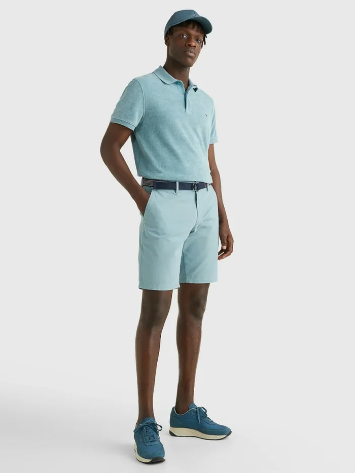 Tommy Hilfiger Harlem Relaxed Belted Shorts Lofty Blue Mens Shorts Online