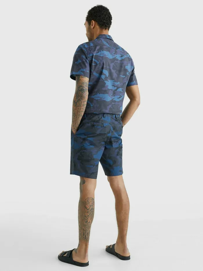 Tommy Hilfiger Harlem Relaxed Camo Print Chino Shorts Faded Indigo Mens Shorts Fashion