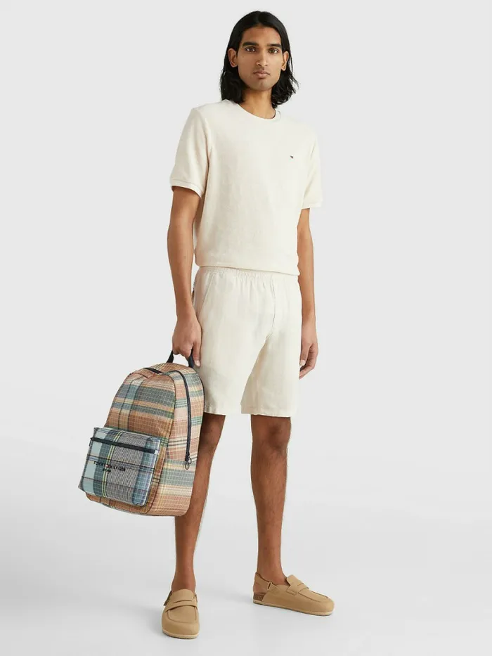 Tommy Hilfiger Harlem Relaxed Fit Linen Shorts Feather White Mens Shorts Casaul