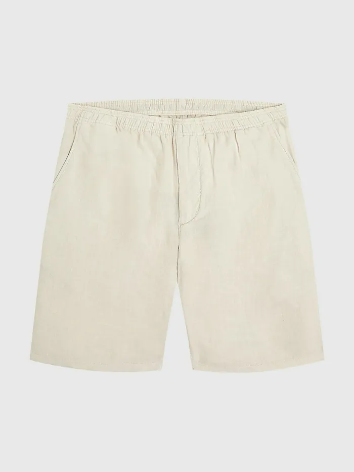 Tommy Hilfiger Harlem Relaxed Fit Linen Shorts Feather White Mens Shorts Casaul