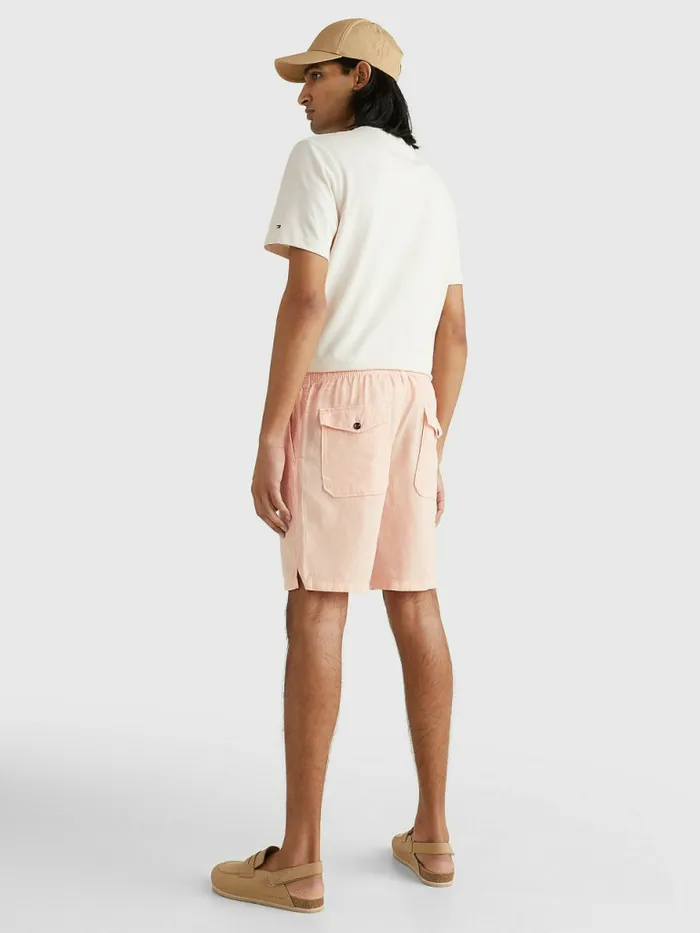Tommy Hilfiger Harlem Relaxed Fit Linen Shorts Sunset Peach Mens Shorts Online