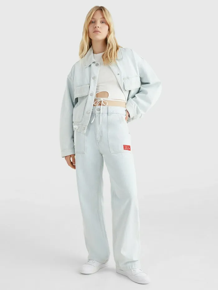 Tommy Hilfiger Harper High Rise Straight Faded Jeans Denim Light Womens Jeans For Sale