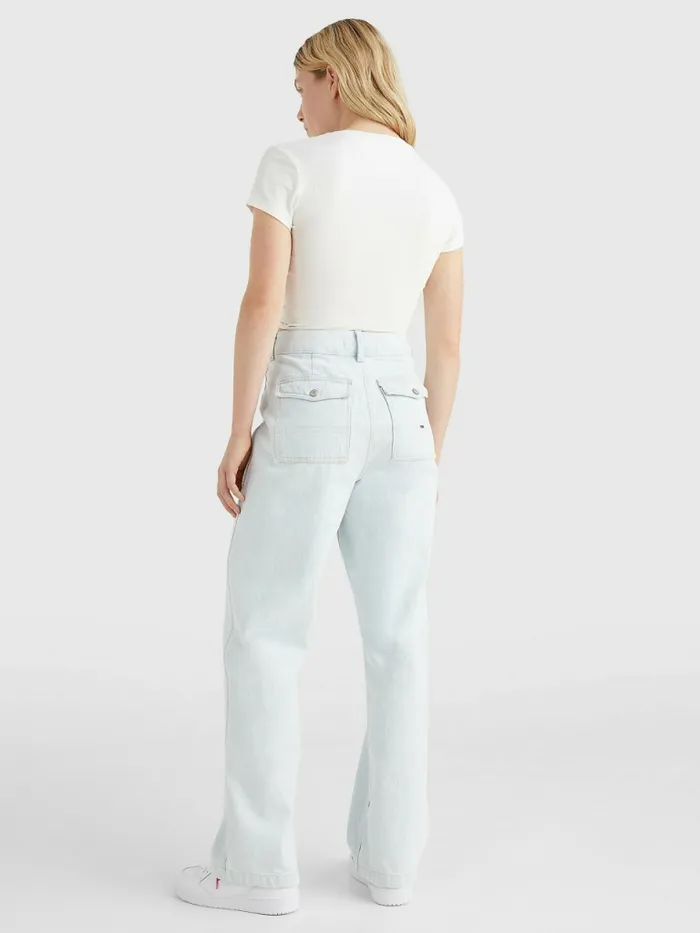 Tommy Hilfiger Harper High Rise Straight Faded Jeans Denim Light Womens Jeans For Sale