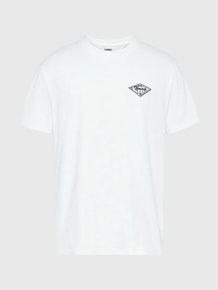Tommy Hilfiger Hawaiian Logo Print TShirt White Mens TShirts Online