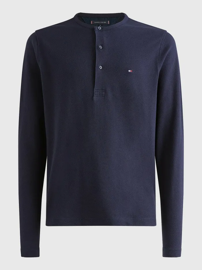 Tommy Hilfiger Henley Neck Long Sleeve TShirt Desert Sky Mens TShirts Fashion Tommy Hilfiger Henley Neck Long Sleeve TShirt Desert Sky Mens TShirts Fashion