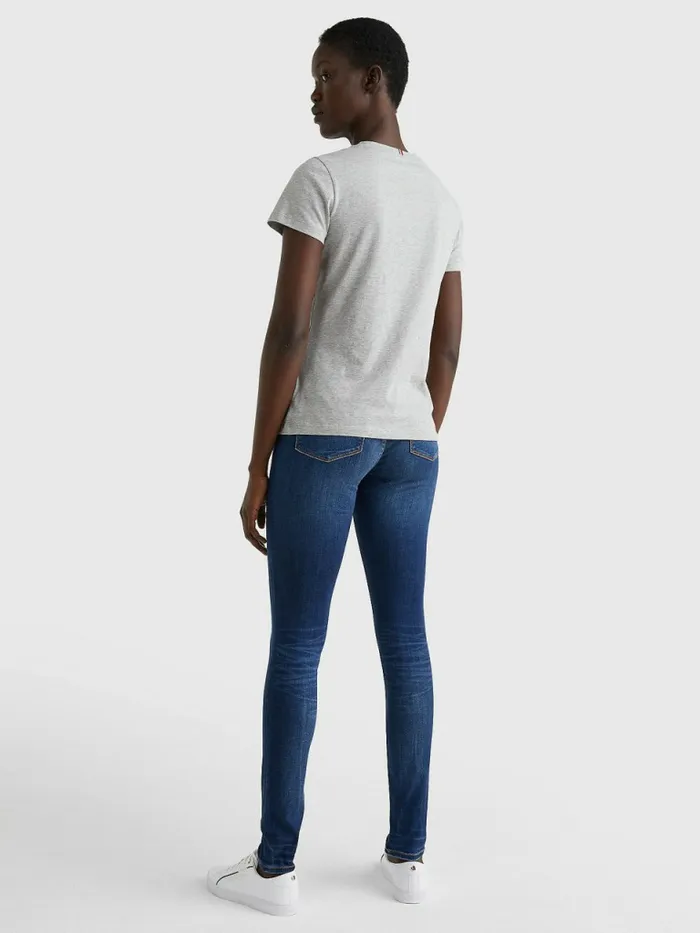 Tommy Hilfiger Heritage Crew Neck TShirt Light Grey Htr Womens TShirts On Sale