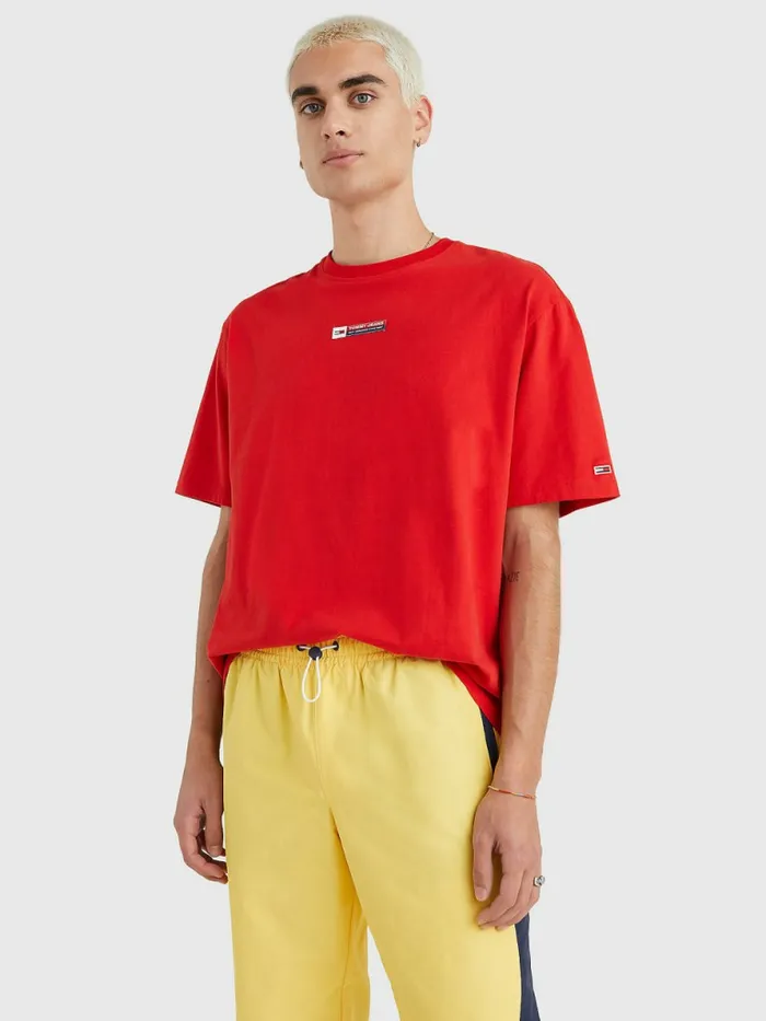 Tommy Hilfiger Heritage Organic Cotton Logo Patch TShirt Deep Crimson Mens TShirts Cheap On Sale Tommy Hilfiger Heritage Organic Cotton Logo Patch TShirt Deep Crimson Mens TShirts Cheap On Sale
