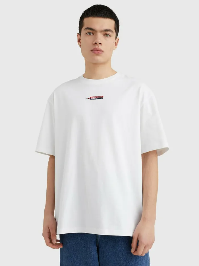 Tommy Hilfiger Heritage Organic Cotton Logo Patch TShirt White Mens TShirts For Sale Tommy Hilfiger Heritage Organic Cotton Logo Patch TShirt White Mens TShirts For Sale