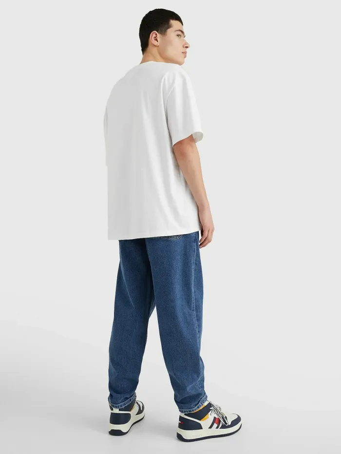 Tommy Hilfiger Heritage Organic Cotton Logo Patch TShirt White Mens TShirts For Sale