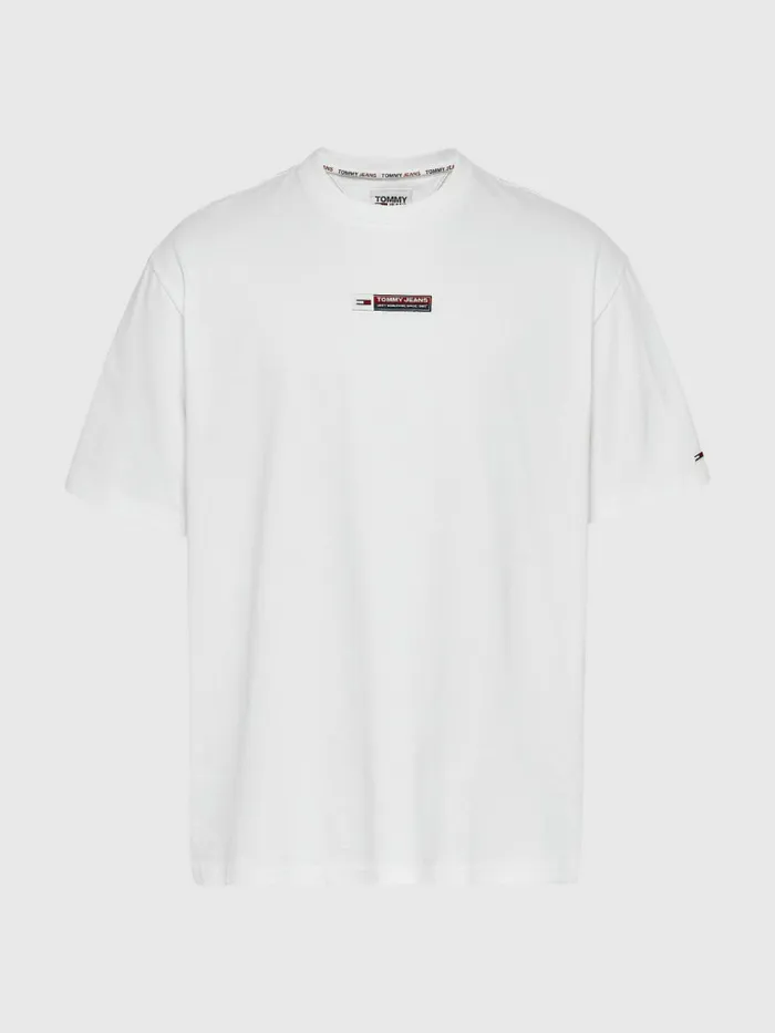 Tommy Hilfiger Heritage Organic Cotton Logo Patch TShirt White Mens TShirts For Sale