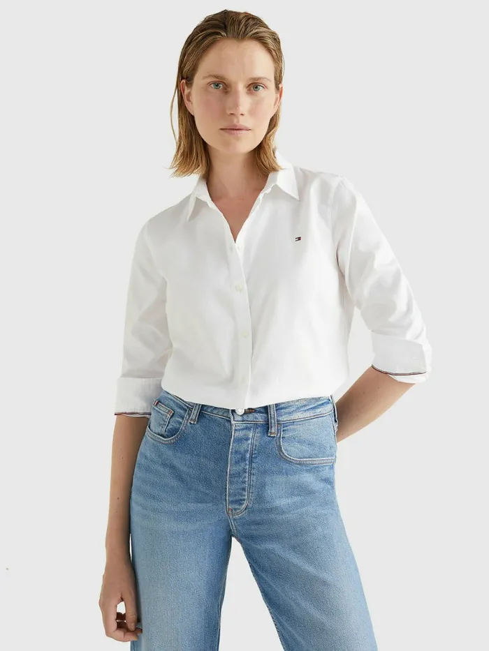 Tommy Hilfiger Heritage Oxford Regular Fit Shirt Classic White Womens Shirts and Blouses Popular Tommy Hilfiger Heritage Oxford Regular Fit Shirt Classic White Womens Shirts and Blouses Popular