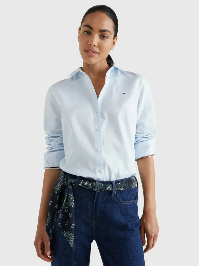 Tommy Hilfiger Heritage Oxford Regular Fit Shirt Skyway Womens Shirts and Blouses Popular Tommy Hilfiger Heritage Oxford Regular Fit Shirt Skyway Womens Shirts and Blouses Popular