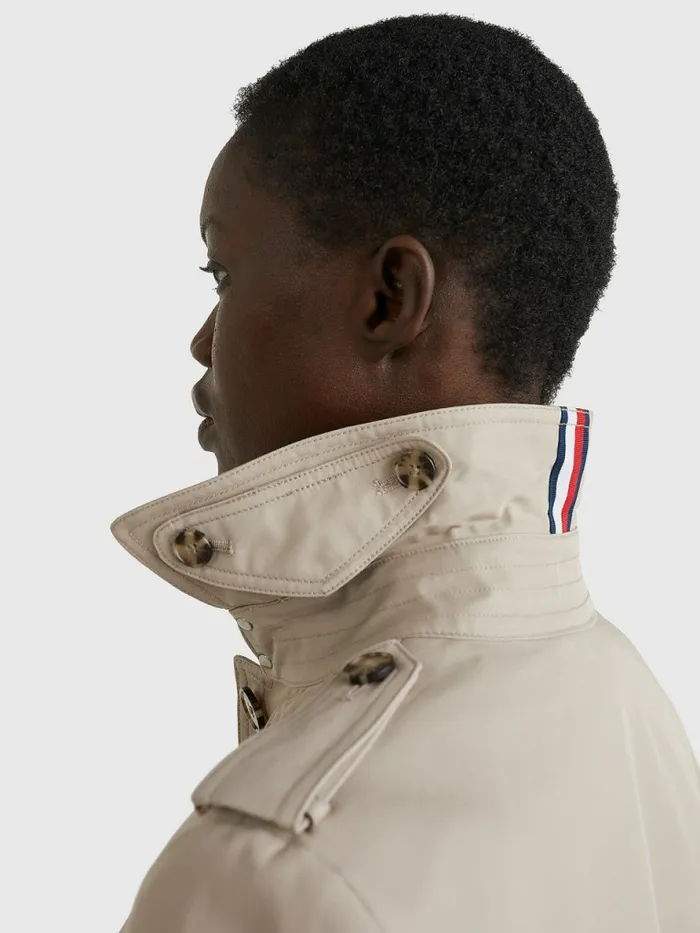 Tommy Hilfiger Heritage Single Breasted Trench Coat Medium Taupe Womens Coats and Jackets Near Me