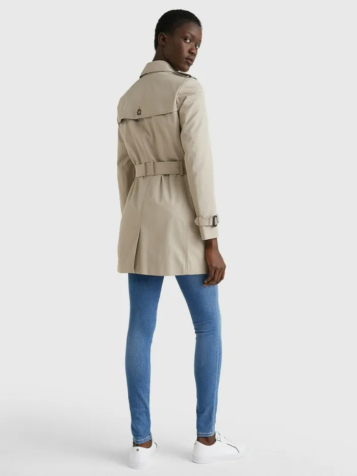 Tommy Hilfiger Heritage Single Breasted Trench Coat Medium Taupe Womens Coats and Jackets Near Me