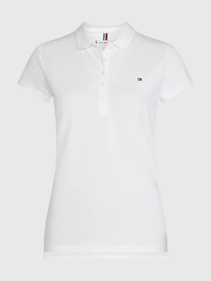 Tommy Hilfiger Heritage Slim Fit Polo Shirt Classic White Womens Polo Shirts Gift for Friend