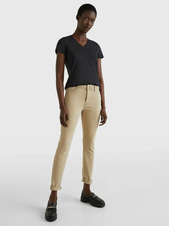 Tommy Hilfiger Heritage VNeck TShirt Masters Black Womens Essentials