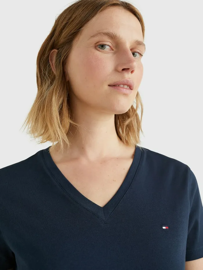 Tommy Hilfiger Heritage VNeck TShirt Midnight Womens Essentials