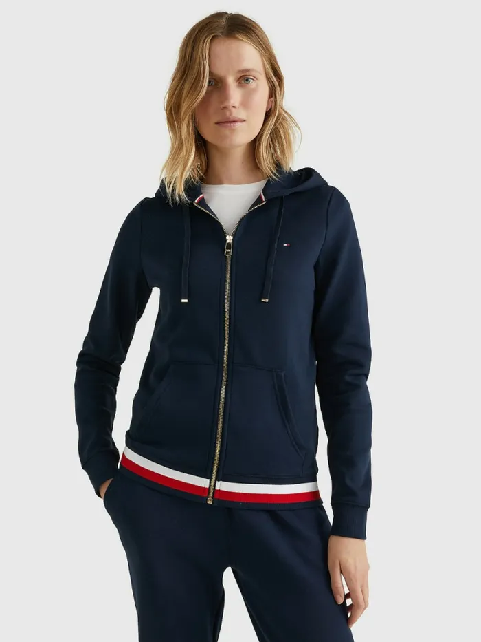 Tommy Hilfiger Heritage ZipThru Hoody Midnight Womens Sweatshirts and Hoodies Near Me Tommy Hilfiger Heritage ZipThru Hoody Midnight Womens Sweatshirts and Hoodies Near Me