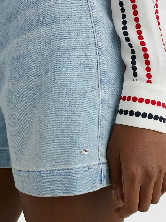 Tommy Hilfiger High Rise Denim Belted Shorts Rox Womens Shorts Online