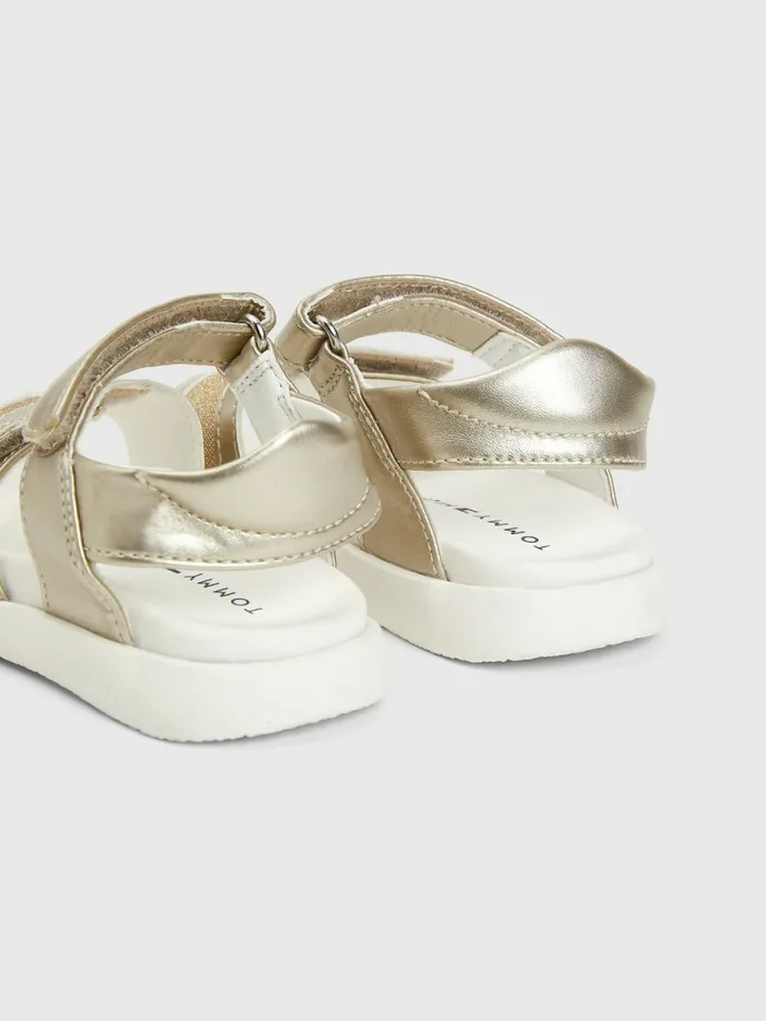 Tommy Hilfiger High Shine Glitter Flag Sandals Platinum Girls Shoes and Accessories Gift for Friend