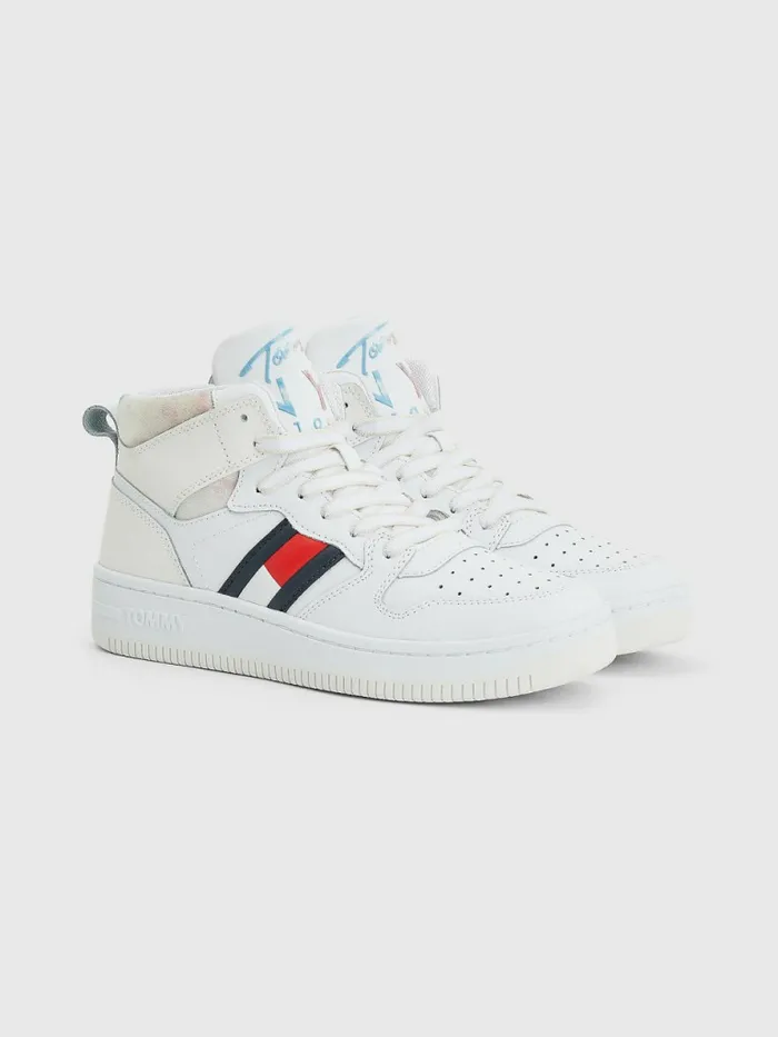 Tommy Hilfiger HighTop Basketball Trainers White Womens Trainers Online