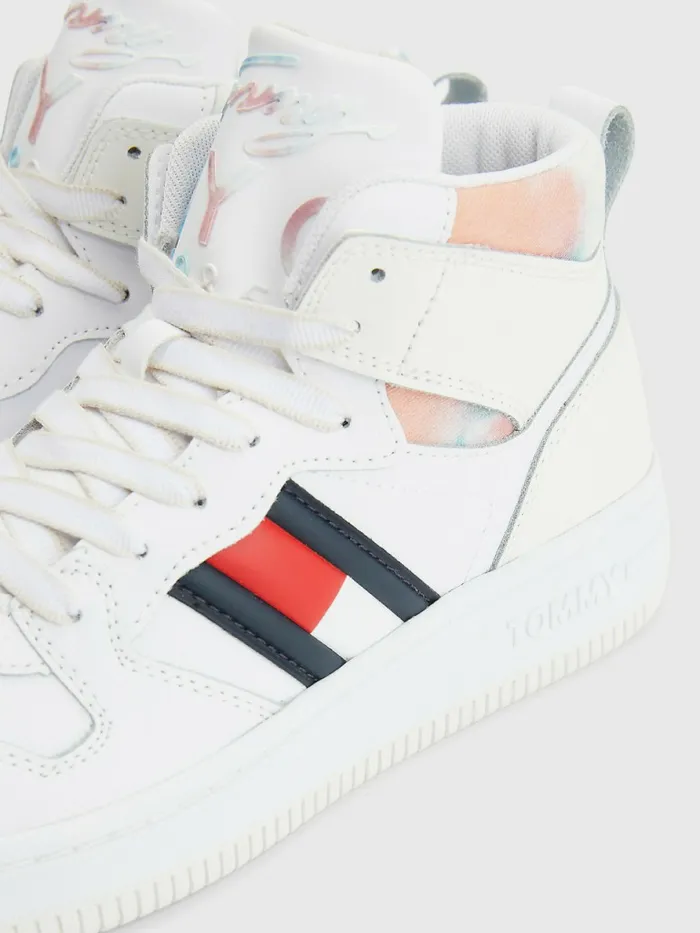 Tommy Hilfiger HighTop Basketball Trainers White Womens Trainers Online