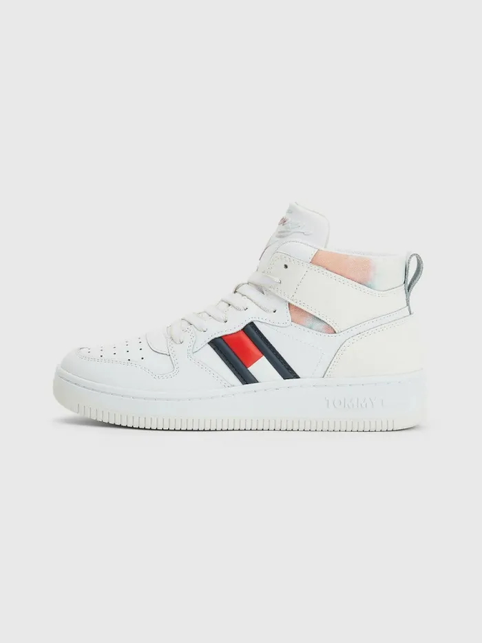 Tommy Hilfiger HighTop Basketball Trainers White Womens Trainers Online