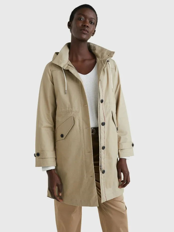 Tommy Hilfiger Hooded Regatta Parka Beige Womens Coats and Jackets Cheap On Sale Tommy Hilfiger Hooded Regatta Parka Beige Womens Coats and Jackets Cheap On Sale
