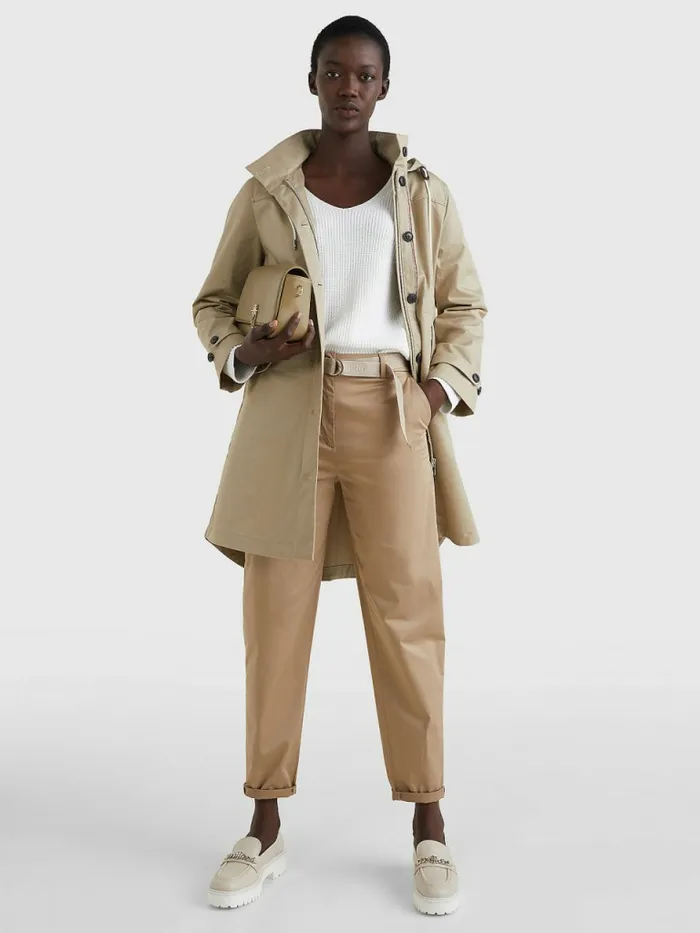 Tommy Hilfiger Hooded Regatta Parka Beige Womens Coats and Jackets Cheap On Sale