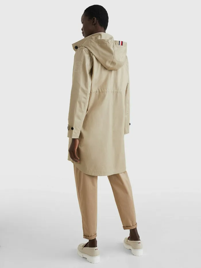 Tommy Hilfiger Hooded Regatta Parka Beige Womens Coats and Jackets Cheap On Sale