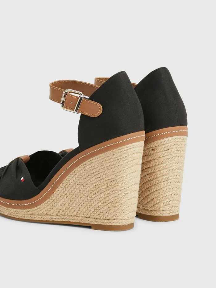 Tommy Hilfiger Iconic High Wedge Espadrille Sandals Black Womens Sandals Gift for Friend